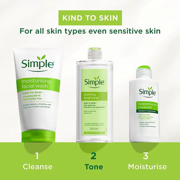 Simple Kind To Skin Soothing Facial Toner 200ml (British brand)
