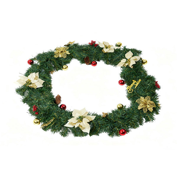 Livingandhome artificial Christmas garland with decorations 2.7m (British brand)