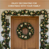 Livingandhome artificial Christmas garland with decorations 2.7m (British brand)
