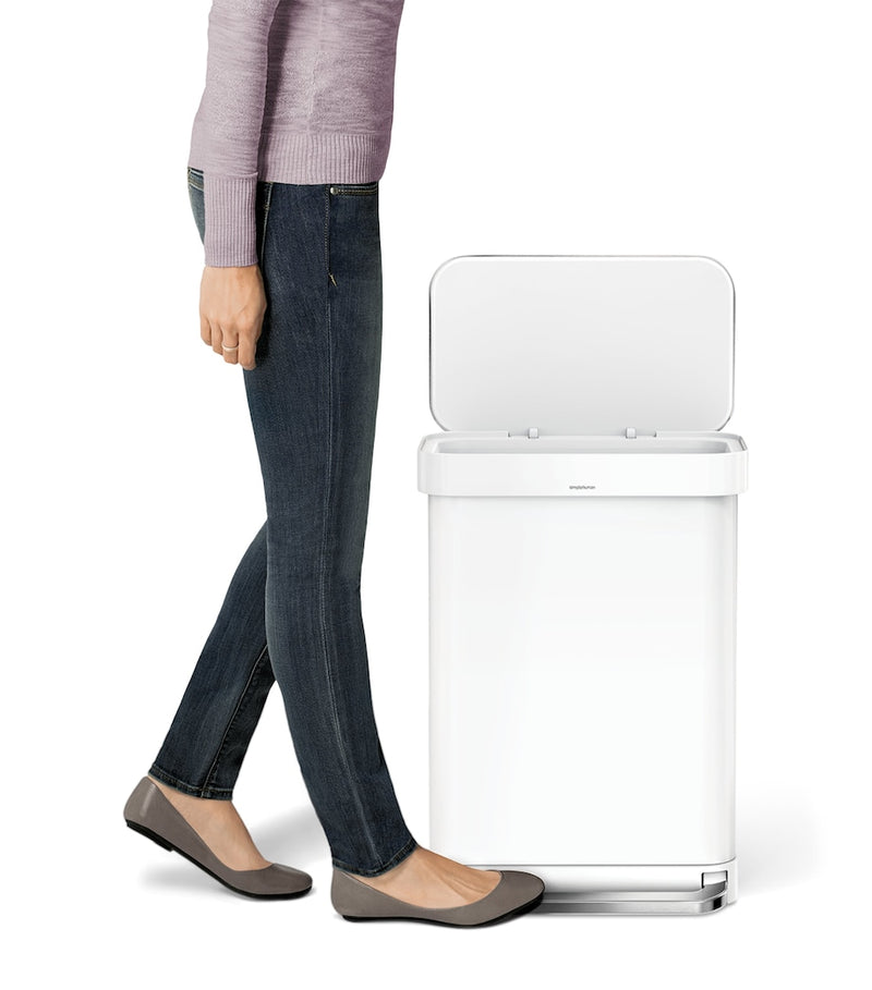 Simplehuman rectangular pedal bin 55L (British brand)