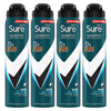 Sure Men Nonstop Invisible Ice deodorant spray 250ml x 4 (British brand)