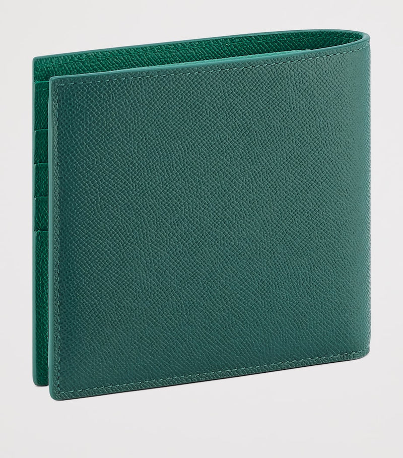 Bvlgari leather compact wallet grainy calf, UK version