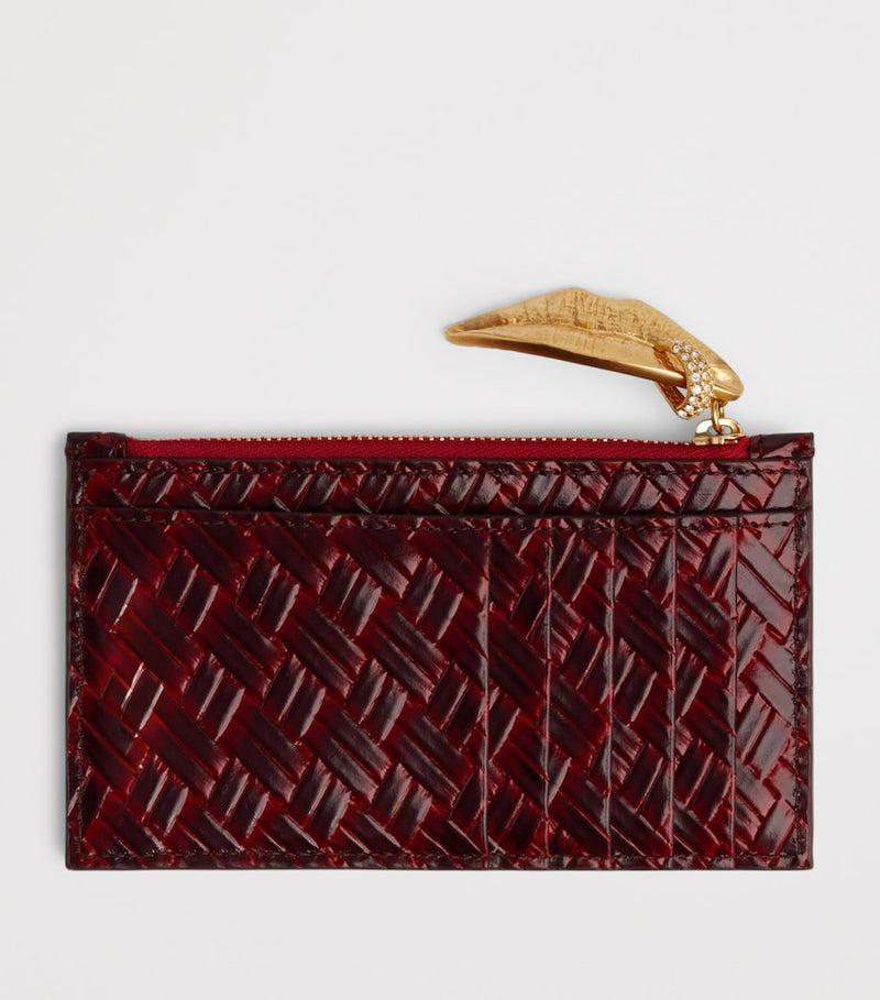 Schiaparelli leather Mouth zipped cardholder, imported from the UK