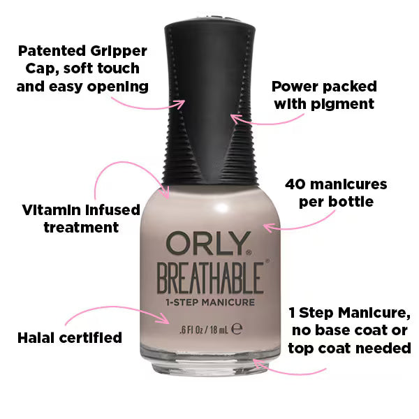 Orly Breathable Nail Polish Staycation 18ml, imported from the UK