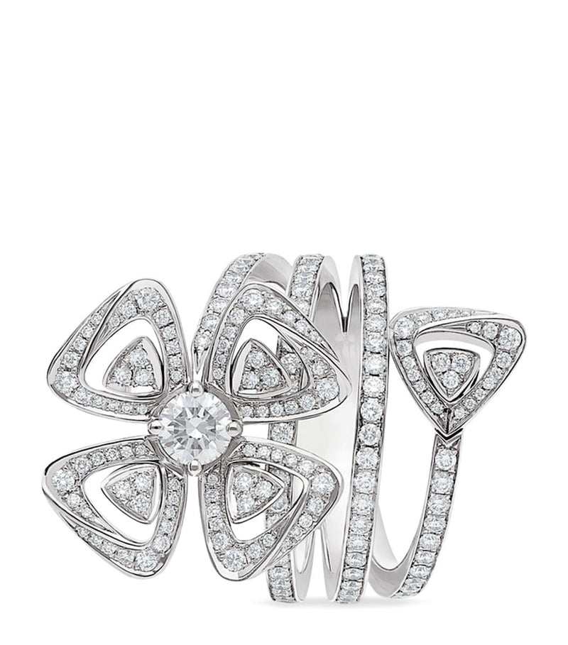 Bvlgari Fiorever ring 18kt white gold diamond, imported from the UK