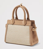 Aspinal of London Savannah bag in raffia and suede - British product