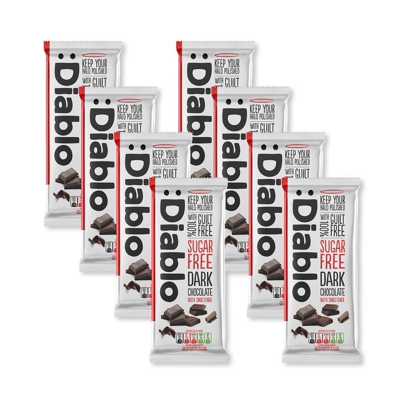 Diablo sugar free chocolate 85g pack of 8, imported from the UK