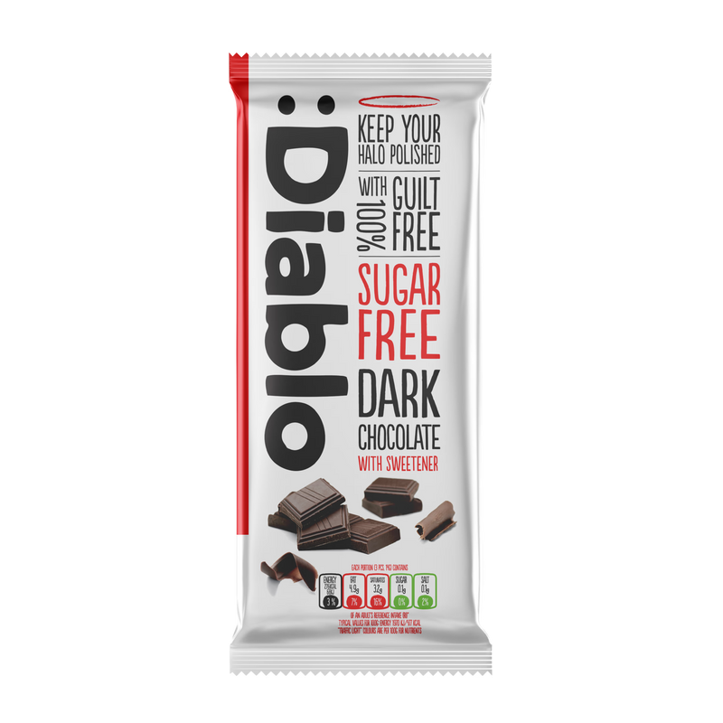 Diablo sugar free chocolate 85g pack of 8, imported from the UK