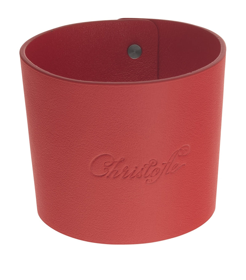 Christofle leather coffee cup ring Objets Miroir, imported from the UK