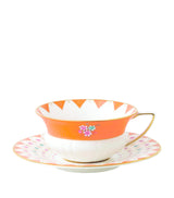 Harrods Wedgwood Wonderlust Peony Diamond Teacup and Saucer- Buy online at McGrocer