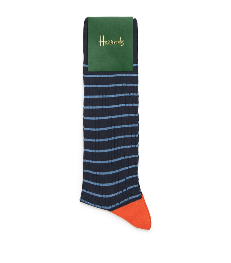 Harrods cotton-blend stripe ribbed socks, UK version
