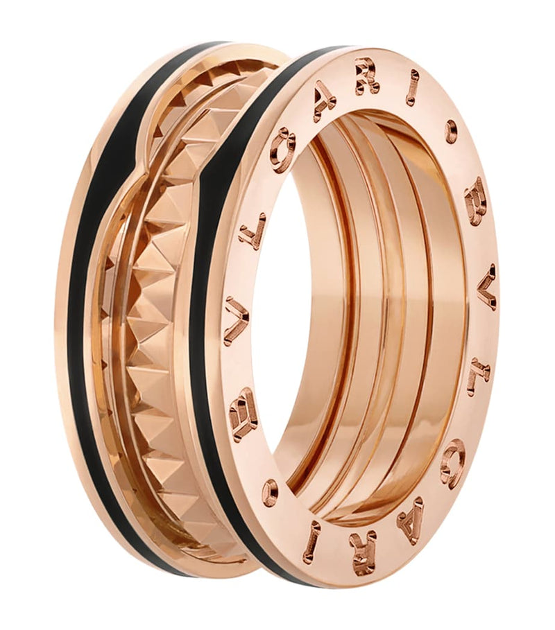 Bvlgari B.zero1 Rock two-band ring rose gold ceramic (British brand)