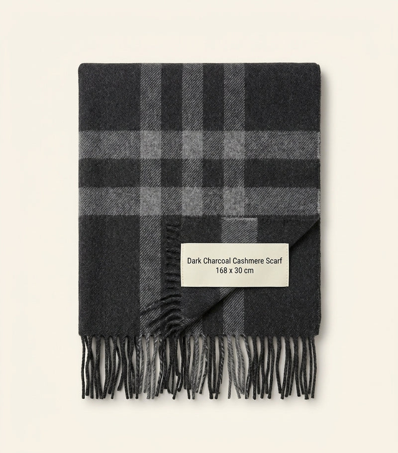 Burberry cashmere check scarf, made in Scotland (British brand)