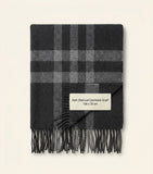 Burberry cashmere check scarf, made in Scotland (British brand)