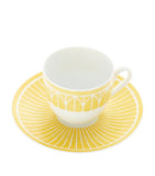 Christofle porcelain Malmaison Riviera espresso cup and saucer, imported from the UK