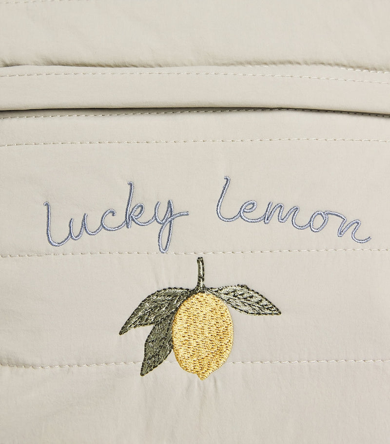 Konges Sløjd quilted lucky lemon Juno backpack, imported from the UK