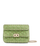 Valentino Garavani Rockstud Spike suede shoulder bag small, imported from the UK