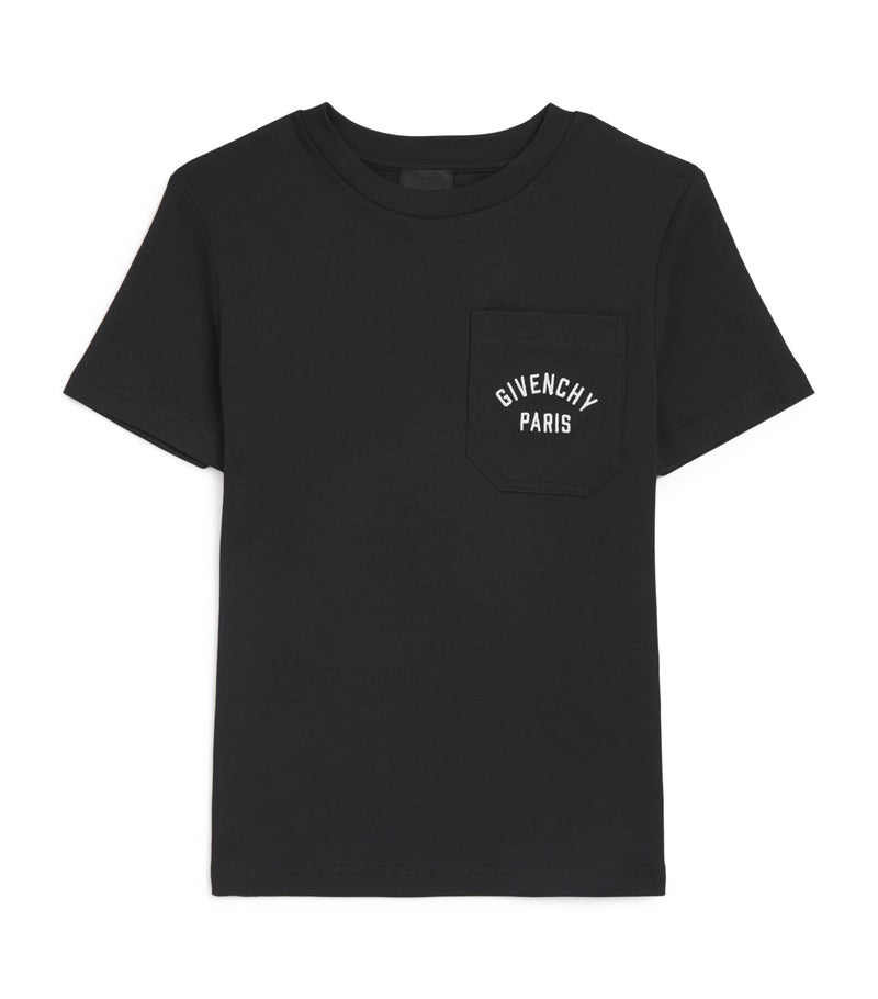 Givenchy kids cotton logo embroidered T-shirt for ages 4-12 years, UK version