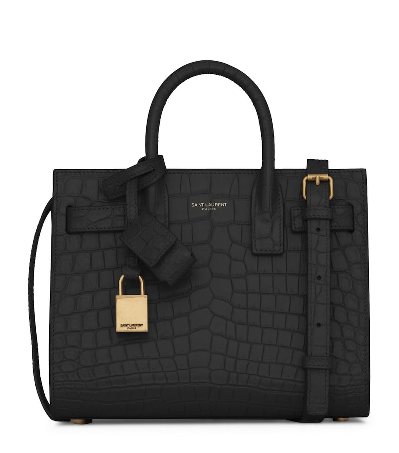 Saint Laurent Nano Sac de Jour croc-embossed tote bag (British brand)