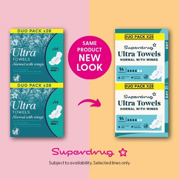 Superdrug Ultra sanitary towels British brand