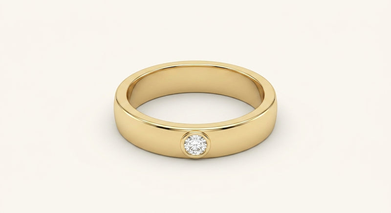 Cartier 18ct yellow gold wedding ring 3mm with 0.03ct diamond, UK version