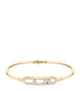 Harrods Messika Move Classique Yellow Gold and Diamond Pavé Thin Bangle 0.56ct- Buy online at McGrocer