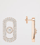 Messika So Move rose gold diamond pavé earrings - British product