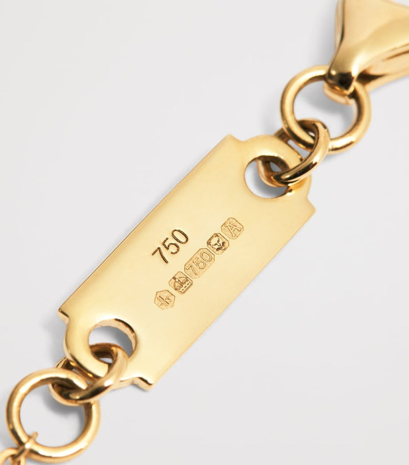 Harrods yellow gold diamond pendant necklace 0.50ct, imported from the UK
