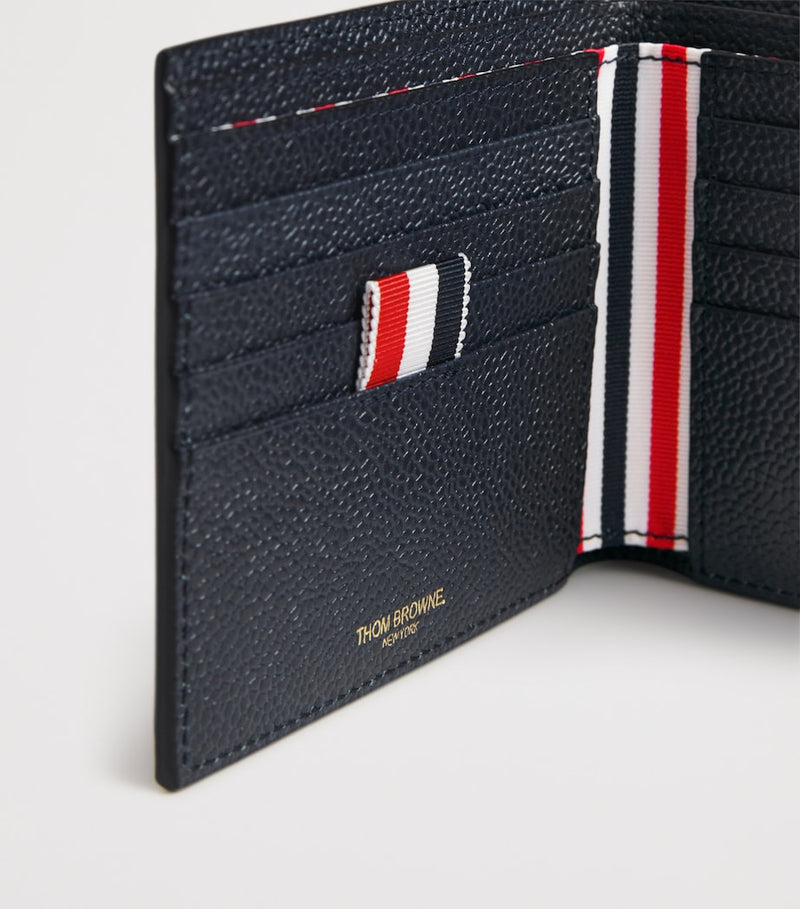 Thom Browne pebble grain leather bifold wallet 10x11cm UK version