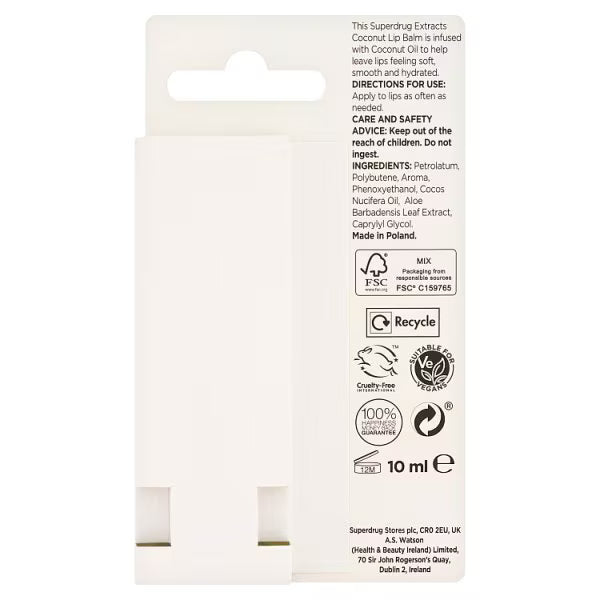 Superdrug Extracts Tropical Coconut Lip Balm (British brand)