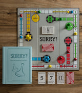 Harrods Vintage Bookshelf Edition Sorry Board Game with Fabric-Covered Book Storage- Buy online at McGrocer