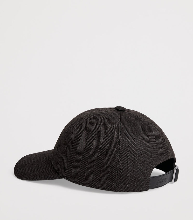 Brioni alpaca herringbone baseball cap - British product