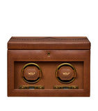 WOLF Brogue Double watch winder with storage (British brand)