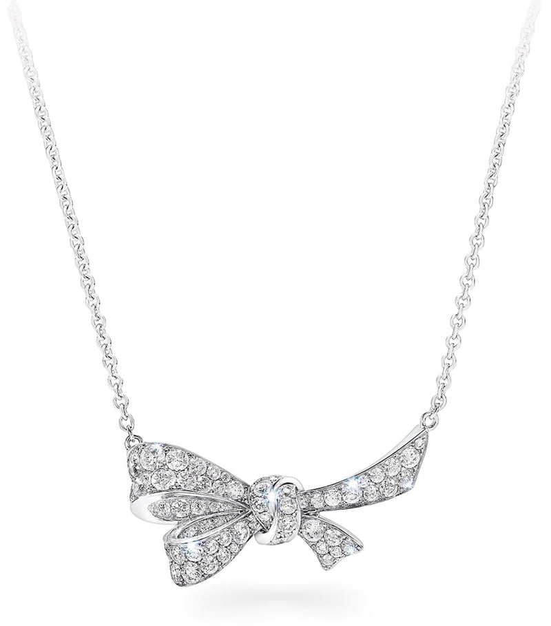 Graff Tilda's Bow pendant in white gold and diamonds, imported from the UK