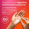 Advanced Multi-Action Probiotic Supplement with Vitamins B6, B12, D and Zinc 60 Capsules