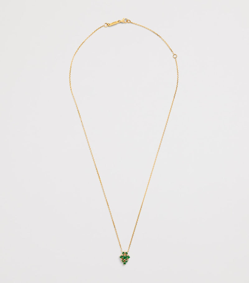 Suzanne Kalan diamond and emerald necklace in yellow gold, UK version