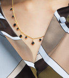 Suzanne Kalan Bold Cascade necklace black sapphire diamond 18k gold - British product