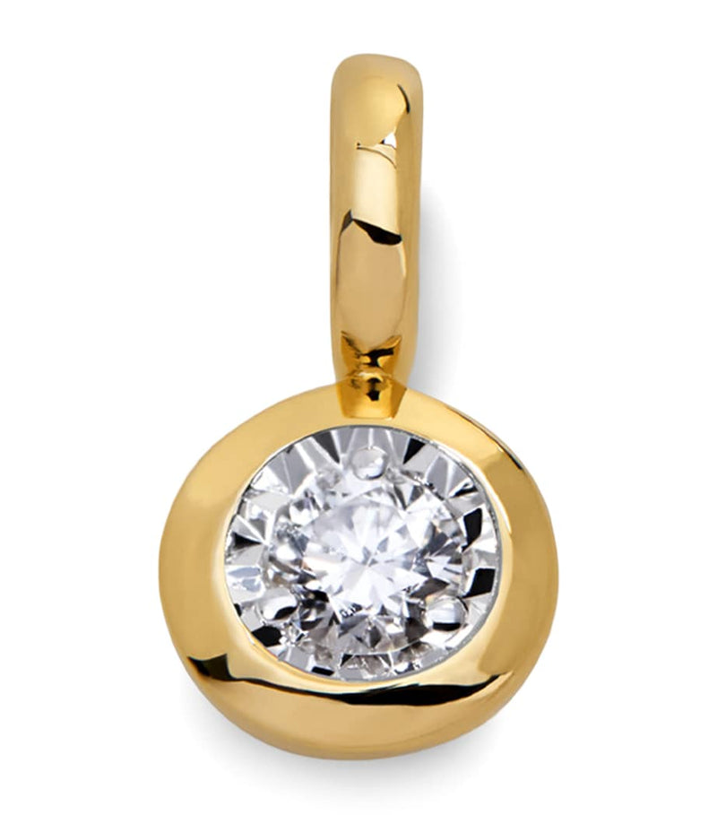 Monica Vinader gold vermeil solitaire charm with lab-grown diamond (British brand)