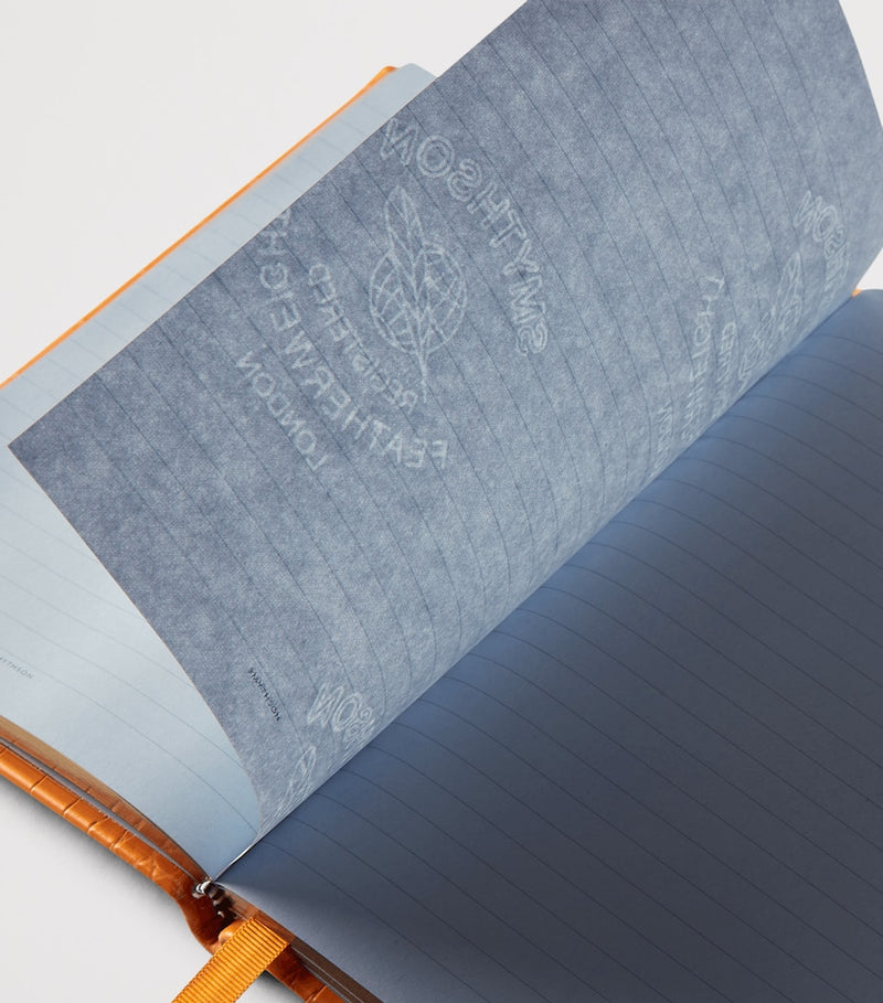 Smythson Mara leather croc-embossed notebook 20cm, imported from the UK