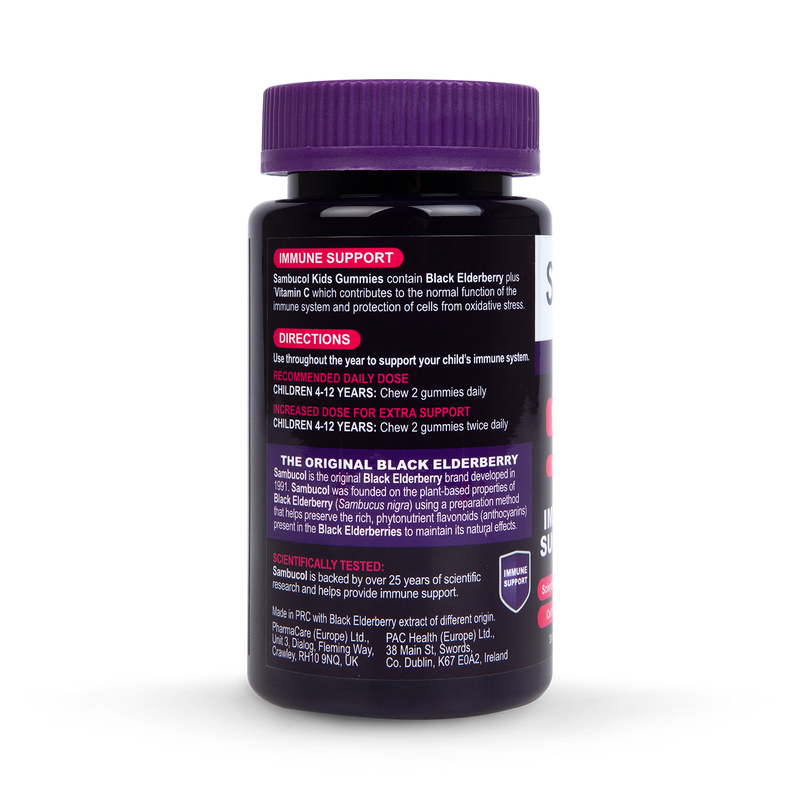 Sambucol kids black elderberry vitamin C gummies 30 count (British brand)