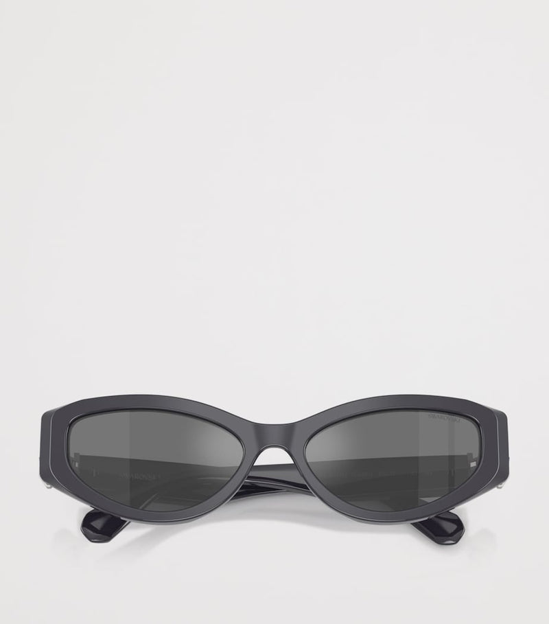 Swarovski cat eye acetate sunglasses with crystal embellishments, UK version