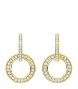 Harrods Boodles Yellow Gold and Diamond Large Roulette Earrings- Buy online at McGrocer
