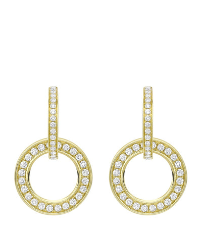 Harrods Boodles Yellow Gold and Diamond Large Roulette Earrings- Buy online at McGrocer