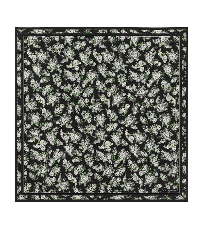 Dolce&Gabbana floral square silk scarf 70cm, UK version