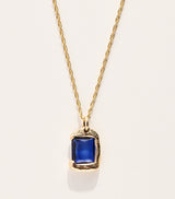 Harrods Bleu Burnham Yellow Gold and Sapphire Rose Pendant Necklace 45cm- Buy online at McGrocer