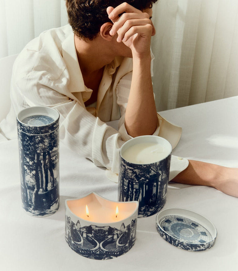 Fornasetti ceramic scented candles set of three with fruity fragrance, 2.35kg - British product
