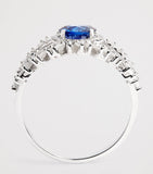 Suzanne Kalan evil eye ring white gold diamond sapphire 6.5 (British brand)