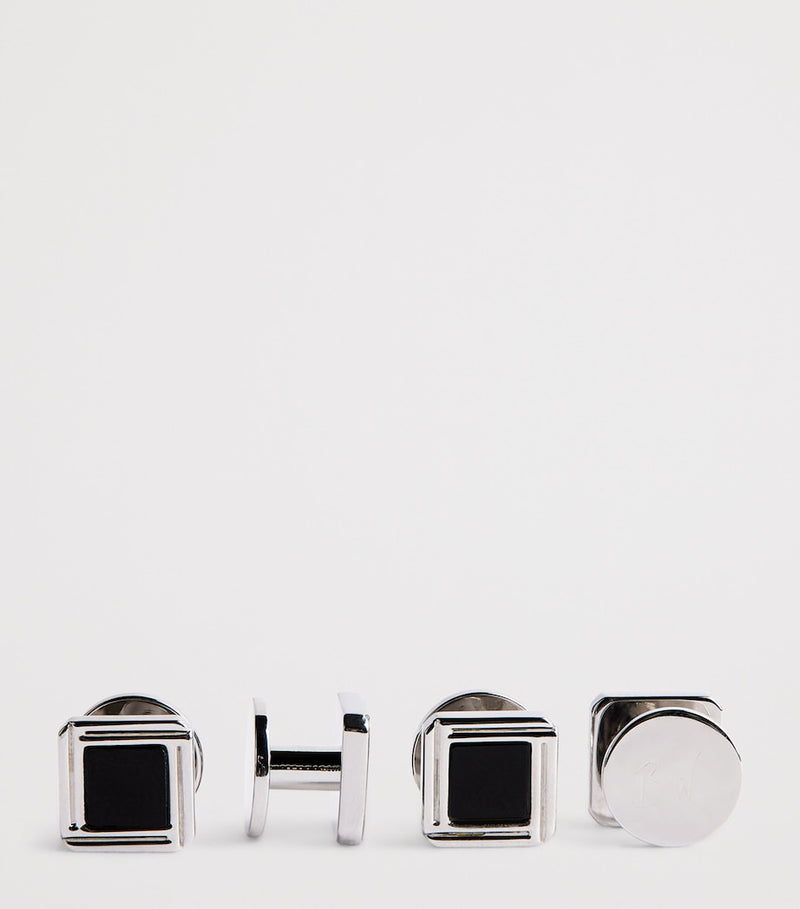 Babette Wasserman Celtic onyx cufflinks set, British brand