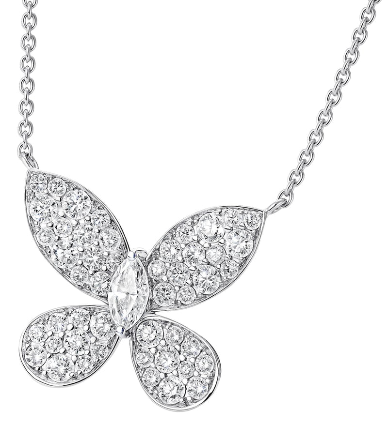 Graff diamond pavé butterfly pendant necklace, imported from the UK