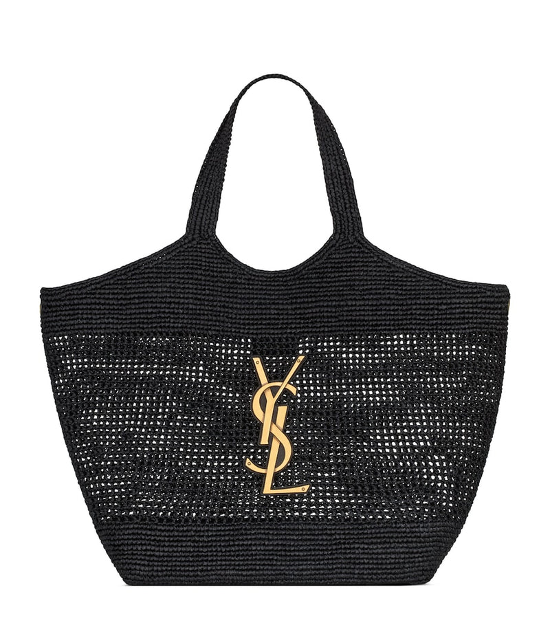 Saint Laurent Maxi Icare raffia tote bag (British brand)